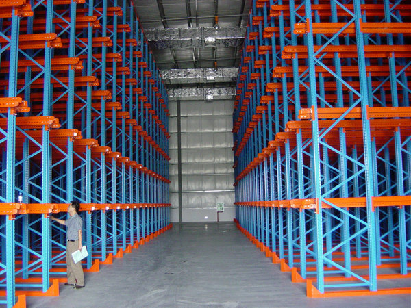 Through shelf shelf corridor shelves