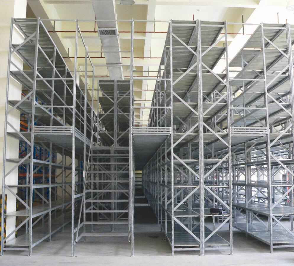 Multi-storey loft shelves